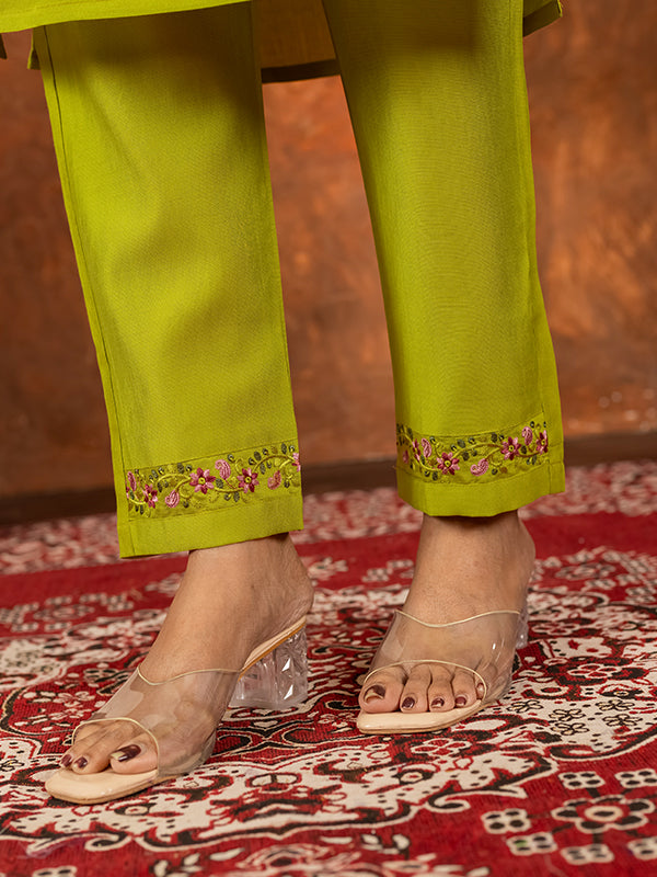 Parrot Embroidered With Hand Work Suit Set