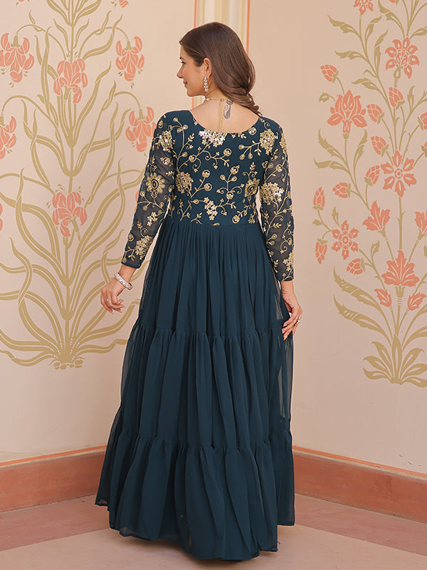Rama Sequins Zari Embroidered Work Gown