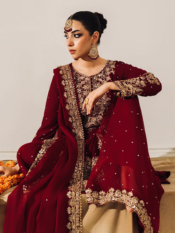 Maroon Coding Sequence Work Viscose Velvet Suit Set With Dupatta