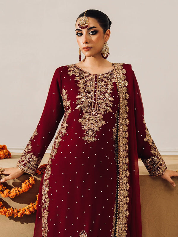 Maroon Coding Sequence Work Viscose Velvet Suit Set With Dupatta