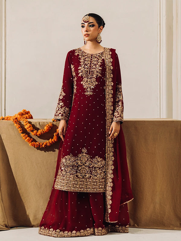 Maroon Coding Sequence Work Viscose Velvet Suit Set With Dupatta