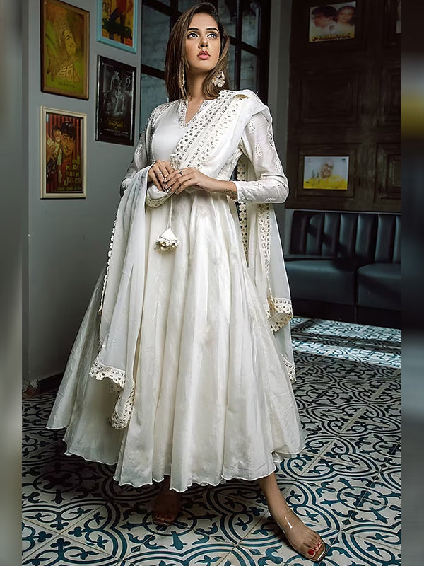 lob Chanderi Self Design Gown/Anarkali Kurta & Bottom Material Price in  India - Buy lob Chanderi Self Design Gown/Anarkali Kurta & Bottom Material  online at Flipkart.com